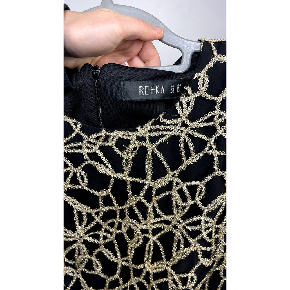 Women's Refka Gold and Black Long Sleeve Maxi Dress size 9 - Picture 6 of 6
